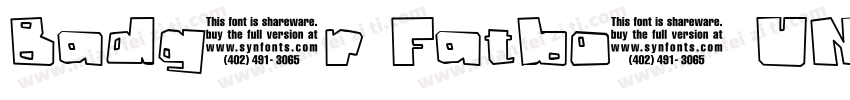 Badger Fatboy UNPAID DEMO字体转换